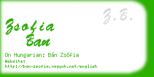 zsofia ban business card