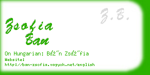 zsofia ban business card